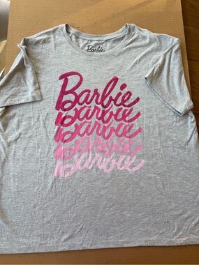 Barbie Gray Tee with Pink Ombre Script